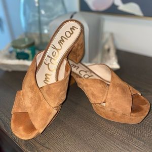 EUC Sam Edelman Jayne Suede Platform mule size 9.5